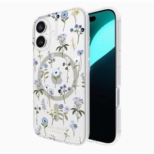 Kate Spade Floral iPhone Case - Cream and Blue